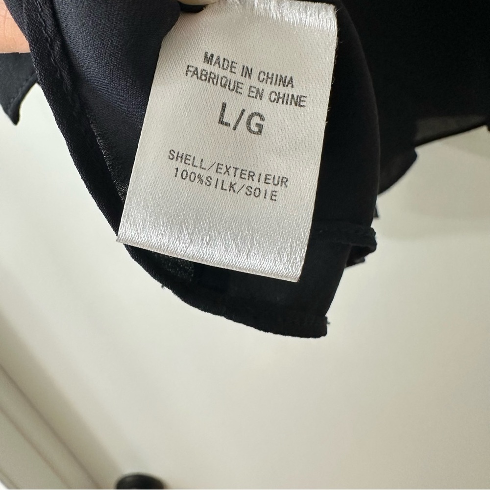 Theory Black 100% Silk Darinka Captivate Tiered Sleeveless Top, Size L - Picture 6 of 6